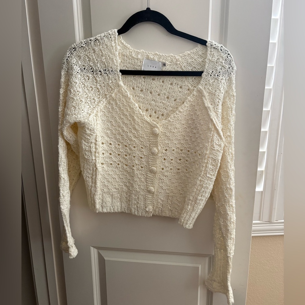 Lush | Cream Button-Up Cardigan | size S